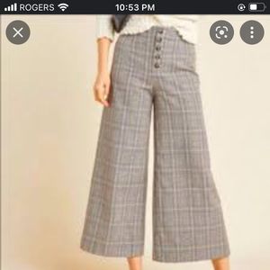 Anthropologie cropped wide leg trousers
